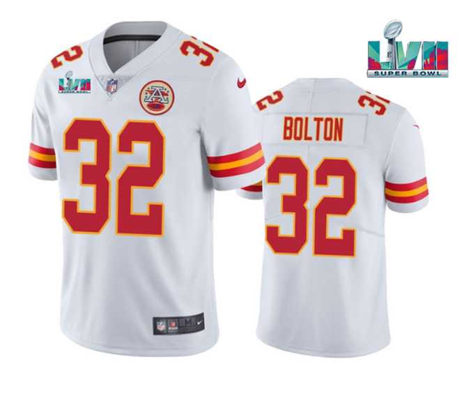 Men & Women & Youth Kansas City Chiefs #32 Nick Bolton White Super Bowl LVII Patch Vapor Untouchable Limited Stitched Jersey->kansas city chiefs->NFL Jersey